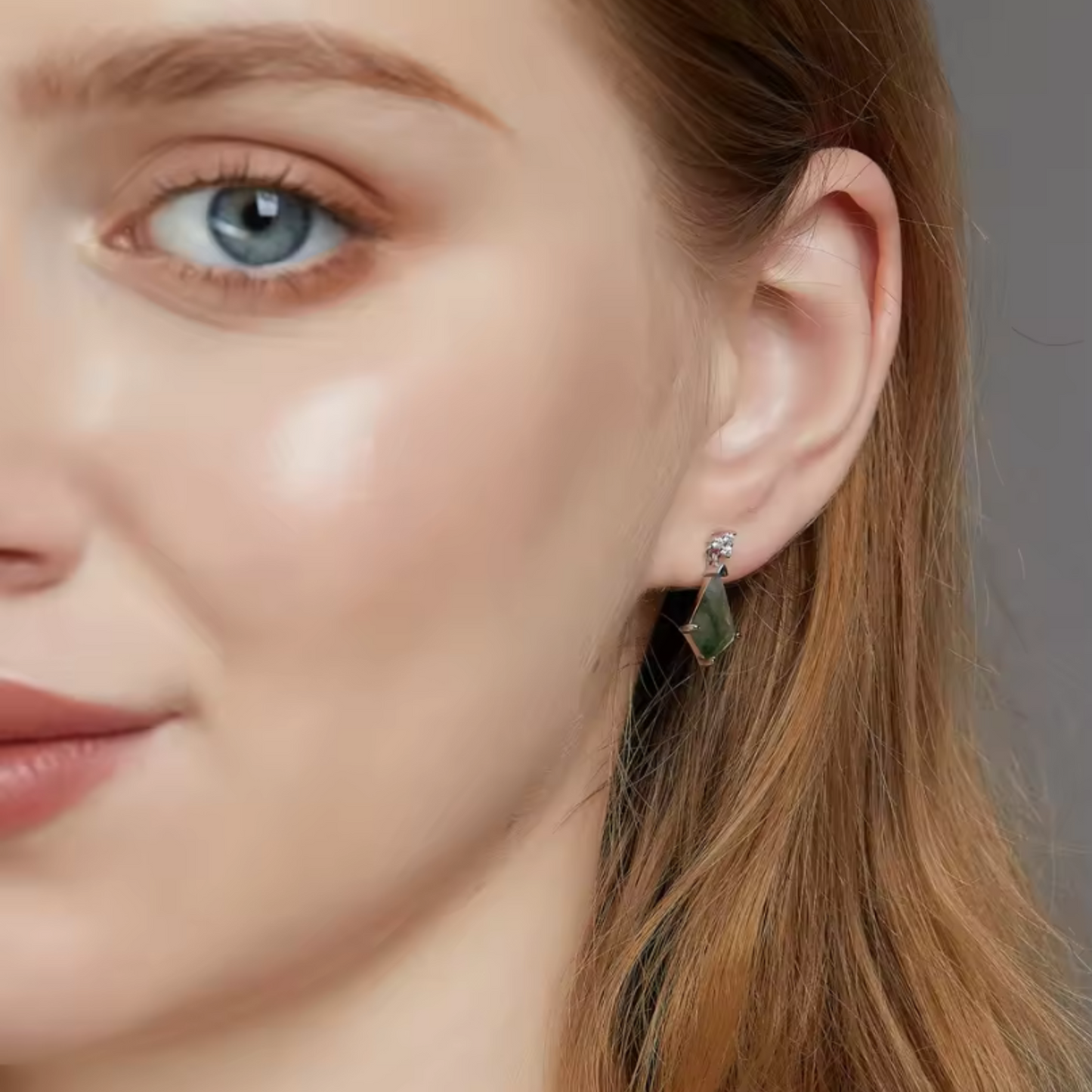 Pendientes de Ágata Musgo en Plata 925 – Pureza y equilibrio