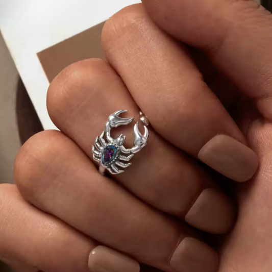 Anillo Escorpión Plata 925 | Cristal Místico
