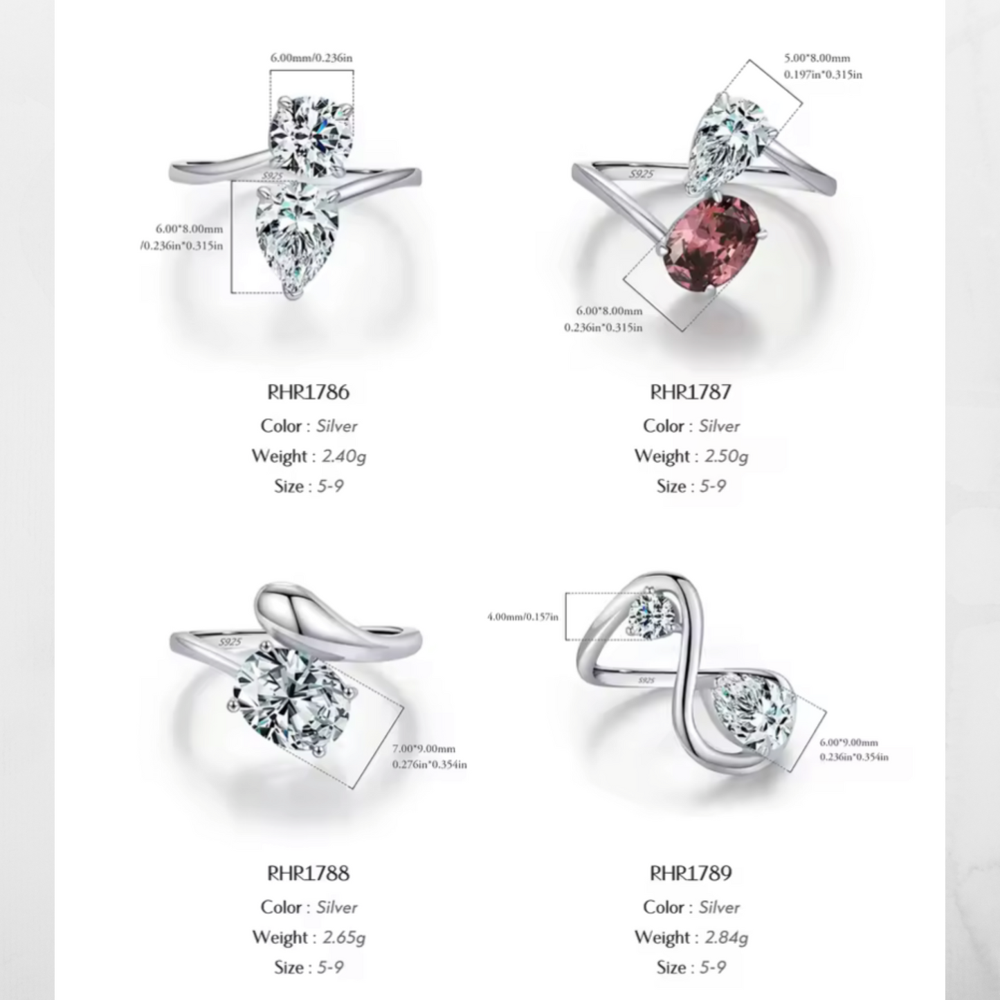 Anillo Colección Irregular con Circonio | Plata 925