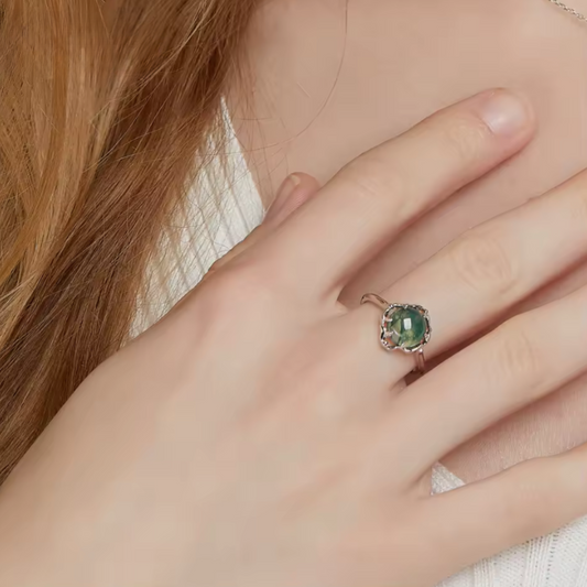 Anillo de Ágata Musgo en Plata 925 – Naturaleza en tu esencia