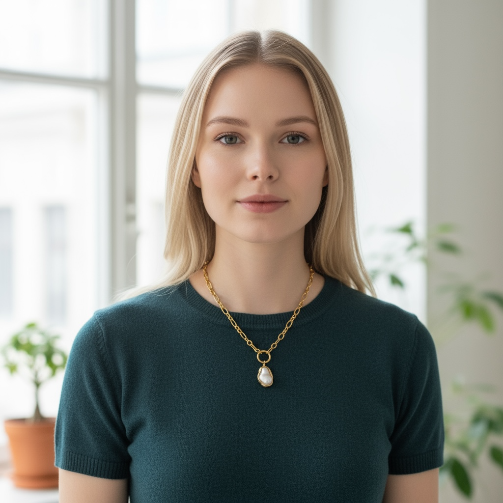 Collar Dorado Perla Barroca 18K | Acero inoxidable