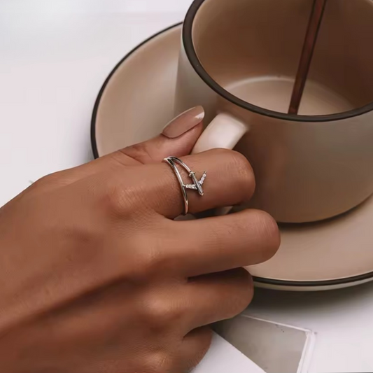 Anillo de avión en plata 925 | circonitas