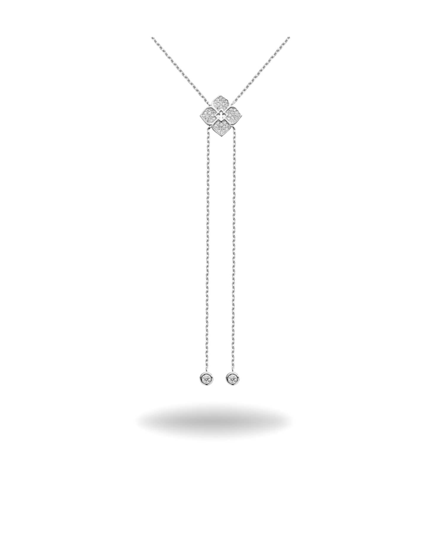 Collar Lariat de Moissanita en Plata 925 – Flor Brillante | Elegancia Atemporal
