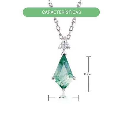 Collar de Ágata Musgo en Plata 925 – Elegancia natural