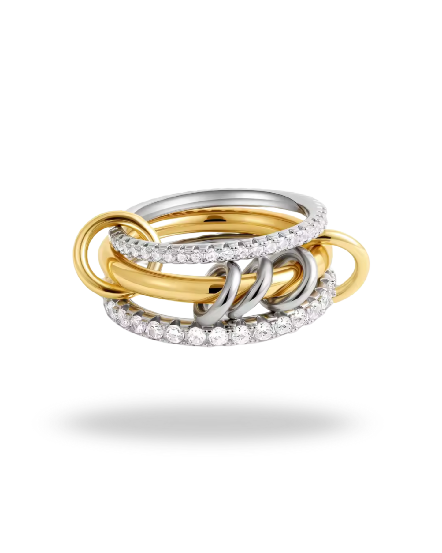 Anillos Apilables “Luz Dorada” · Acero Inoxidable & Oro 18K | Brillo y Elegancia Diaria