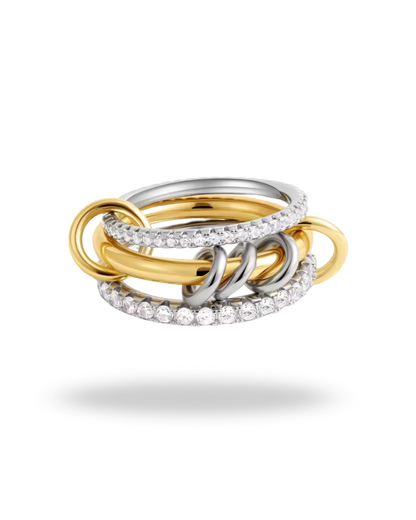 Anillos Apilables “Luz Dorada” · Acero Inoxidable & Oro 18K | Brillo y Elegancia Diaria