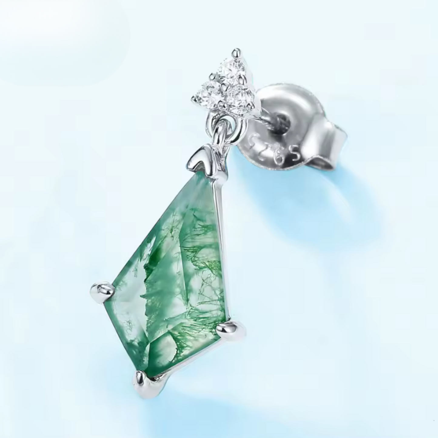 Pendientes de Ágata Musgo en Plata 925 – Pureza y equilibrio