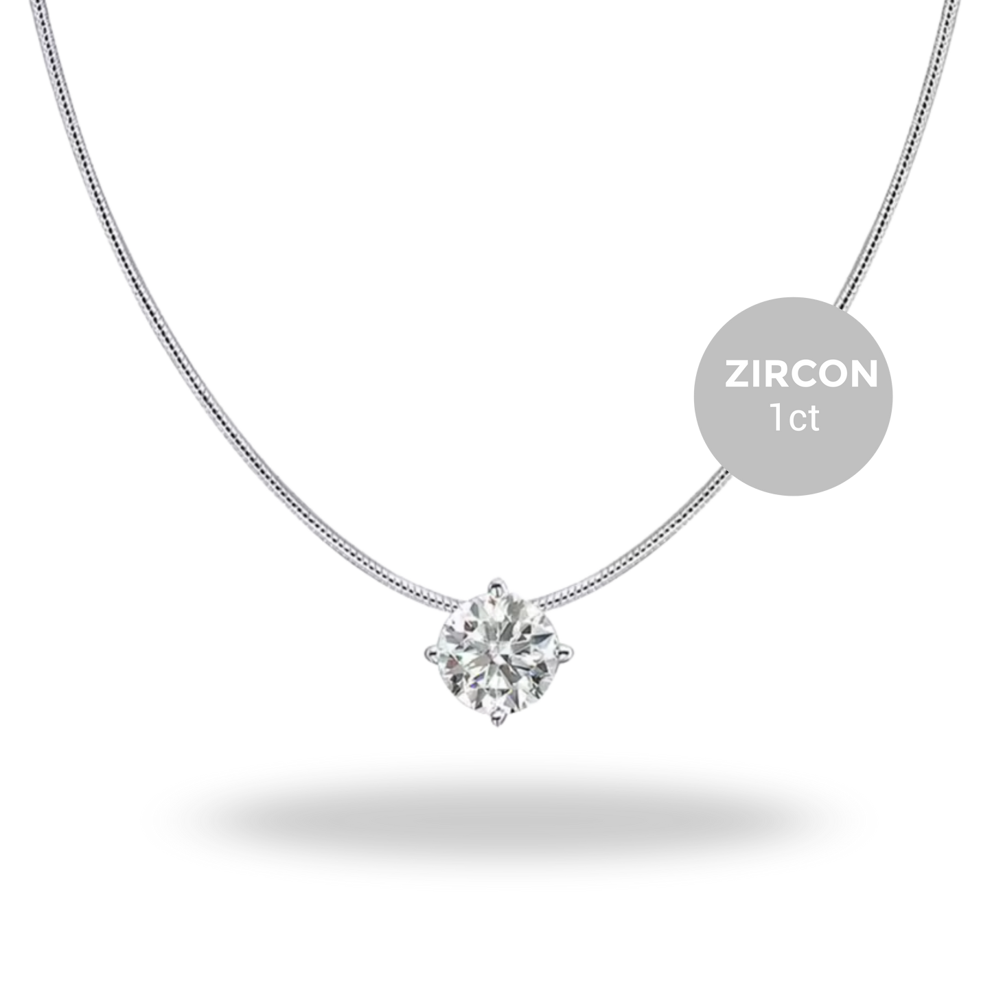 Collar Solitario Zircón | 0,5 ct · 1 ct · 2 ct