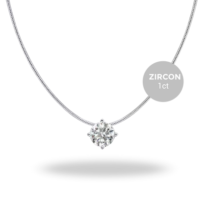 Collar Solitario Zircón | 0,5 ct · 1 ct · 2 ct