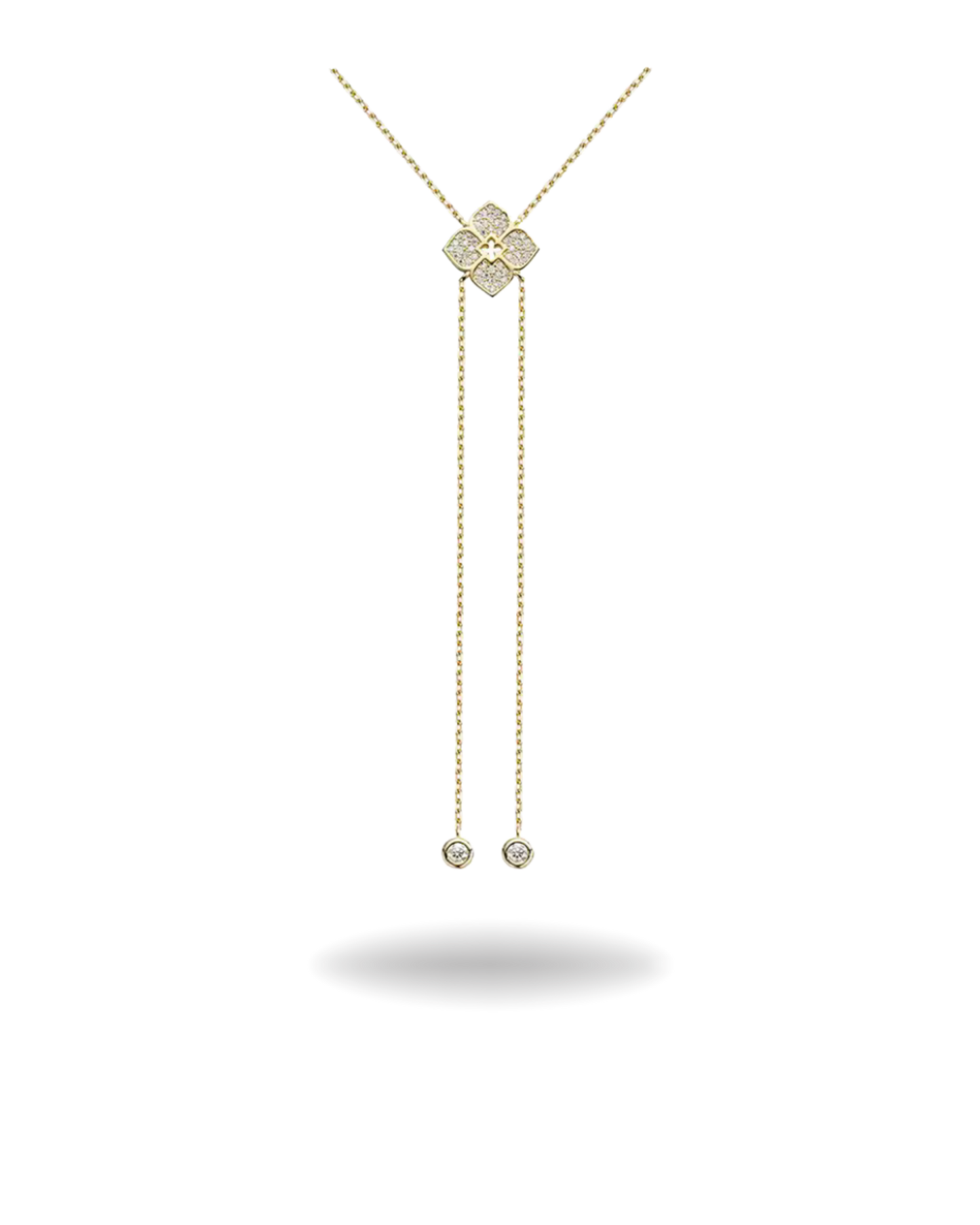 Collar Lariat de Moissanita en Plata 925 – Flor Brillante | Elegancia Atemporal