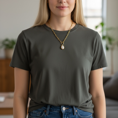 Collar Dorado Perla Barroca 18K | Acero inoxidable