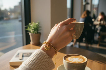 Pulsera Heart Luxe 18K | Elegancia Dorada