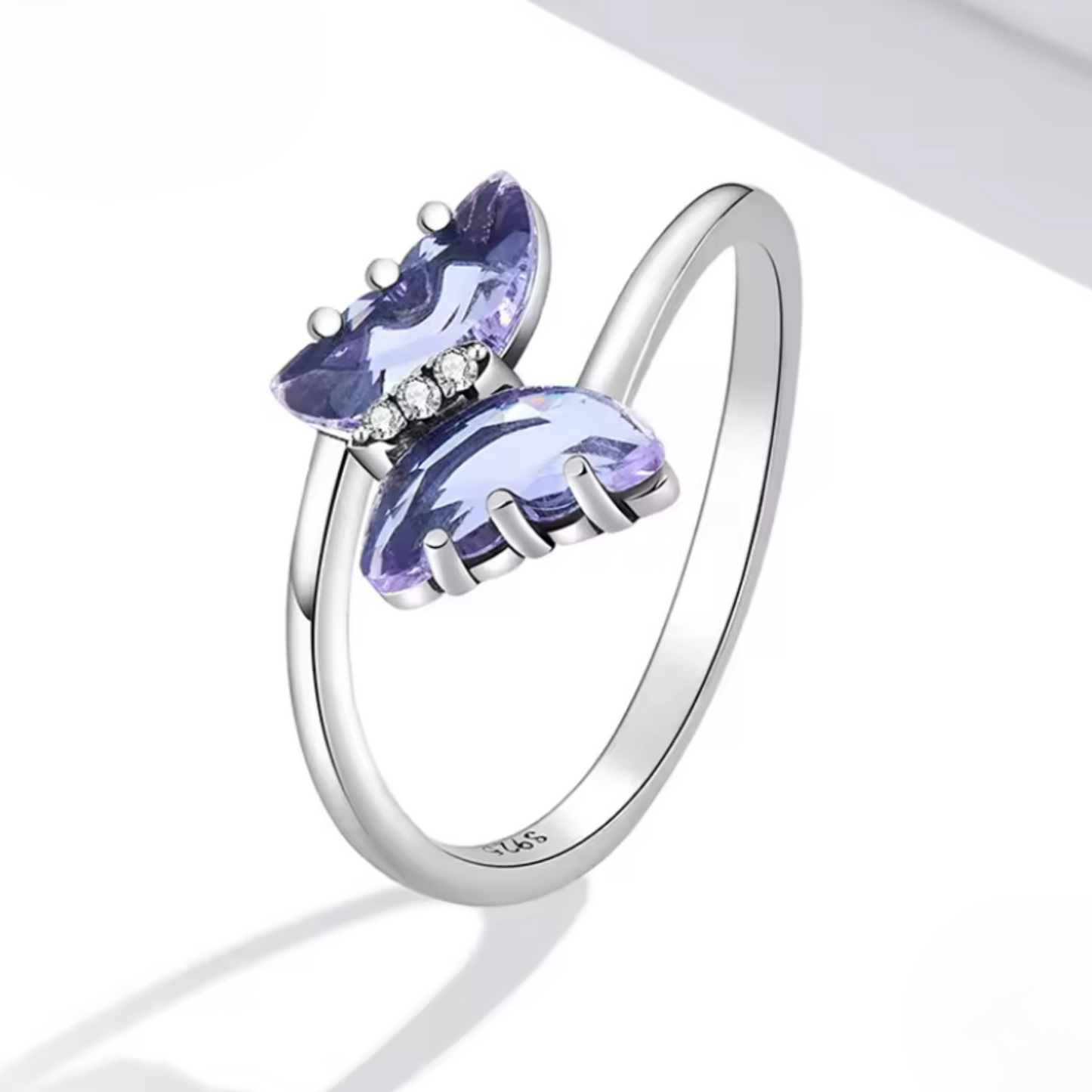 Anillo Mariposa Púrpura en Plata 925 – Símbolo de Transformación