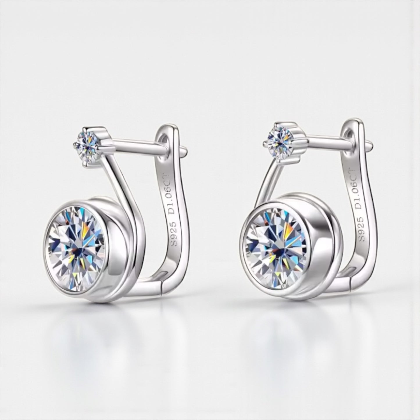 Pendientes Brillo Eterno | Moissanita 1CT en Plata de Ley 925