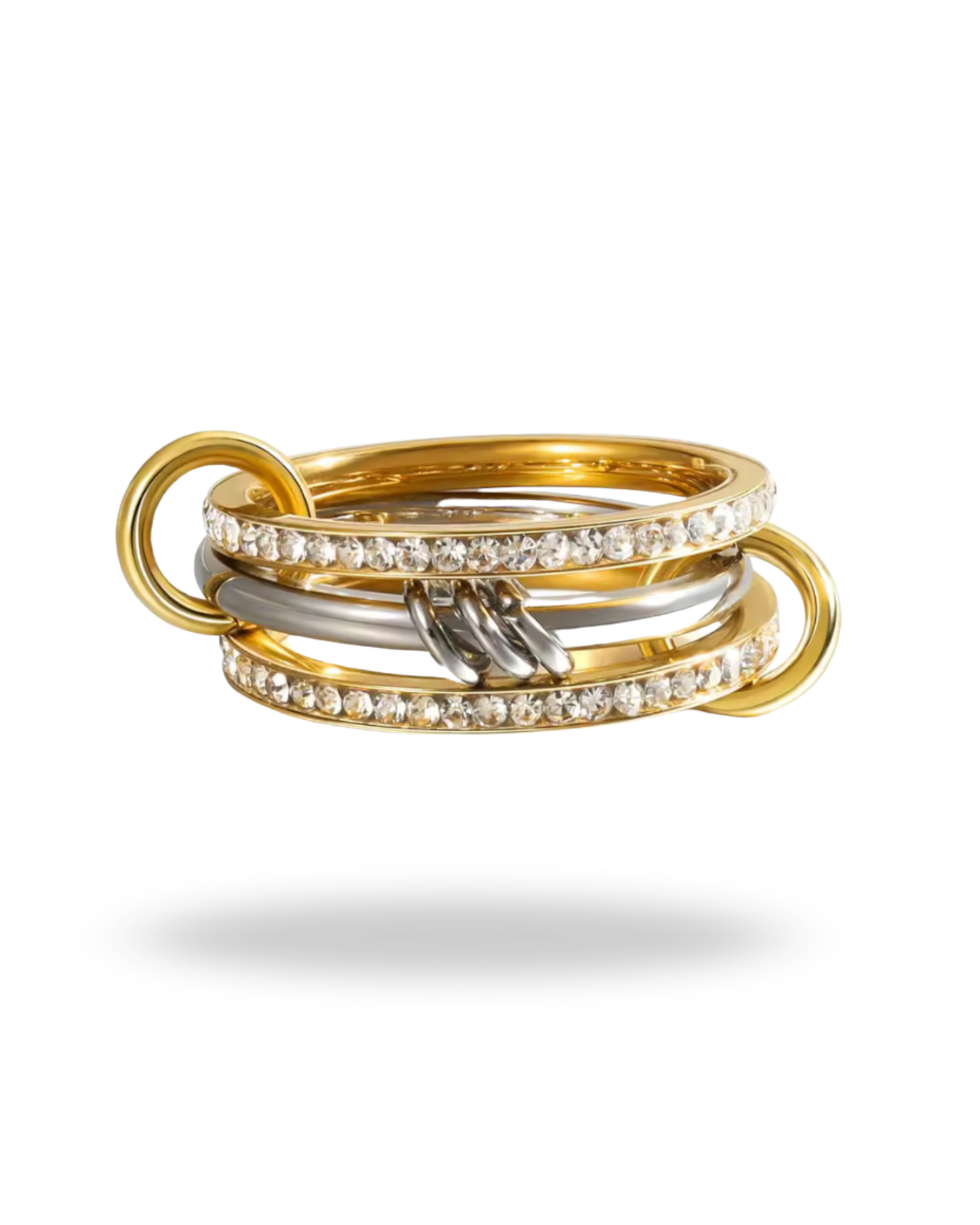 Anillos Apilables “Luz Dorada” · Acero Inoxidable & Oro 18K | Brillo y Elegancia Diaria