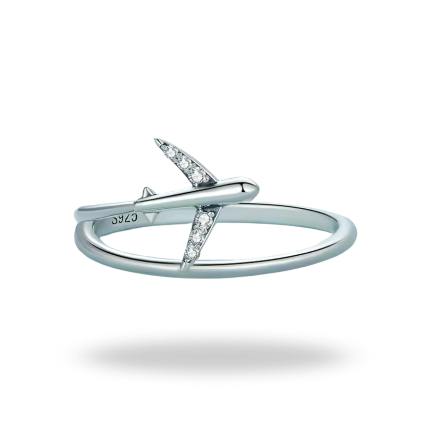 Anillo de avión en plata 925 | circonitas
