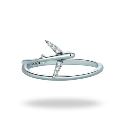 Anillo de avión en plata 925 | circonitas