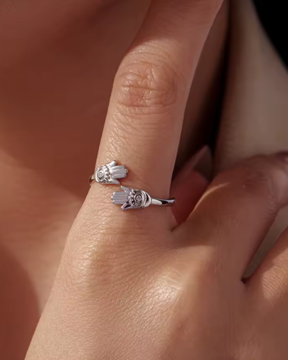 Anillo Hamsa Protector de Plata 925 | Bendición y Energía Positiva