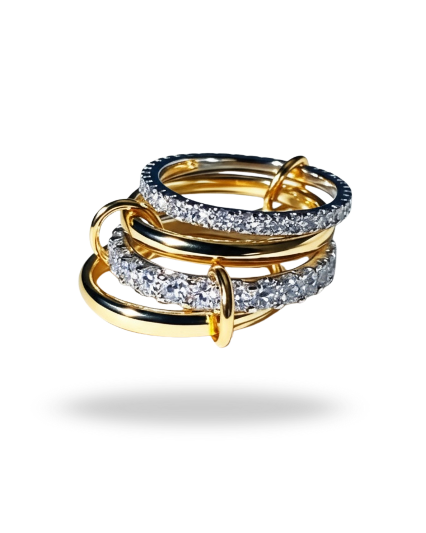 Anillos Apilables “Luz Dorada” · Acero Inoxidable & Oro 18K | Brillo y Elegancia Diaria