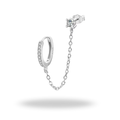 Pendientes dorados S925 | cadena y circonitas