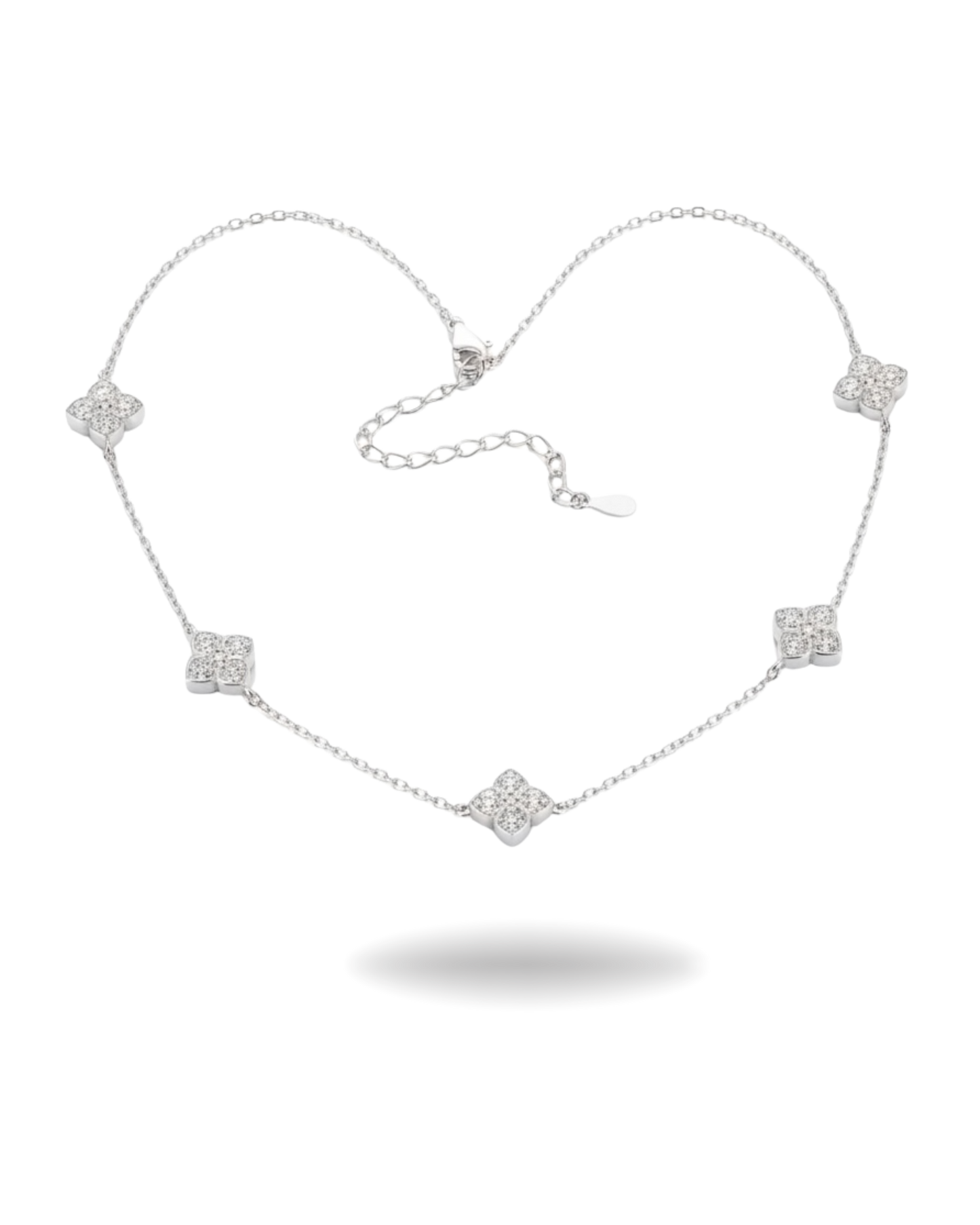 Collar Flor de Moissanita en Plata 925 con Baño en Oro 18K | Brillo & Elegancia Atemporal