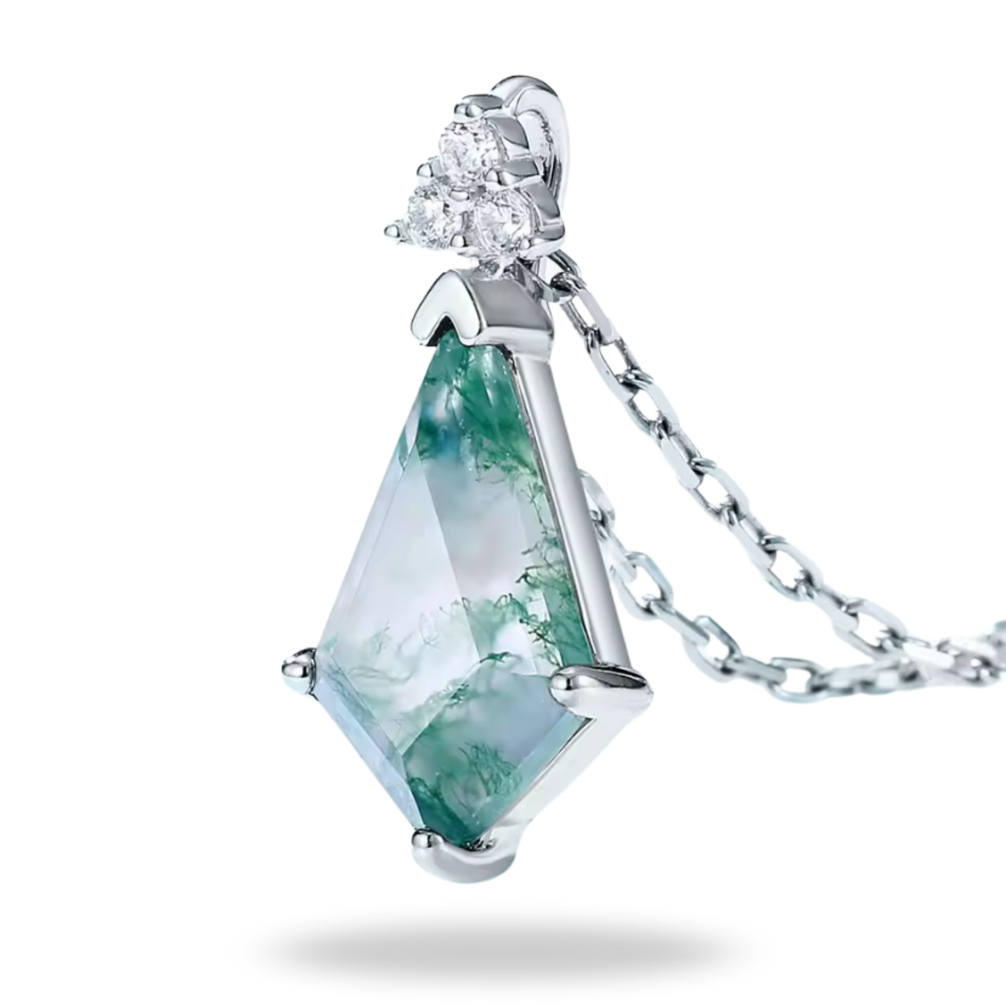 Collar de Ágata Musgo en Plata 925 – Elegancia natural