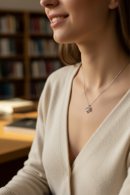 Collar Corazón Infinito con Moissanita | Plata 925