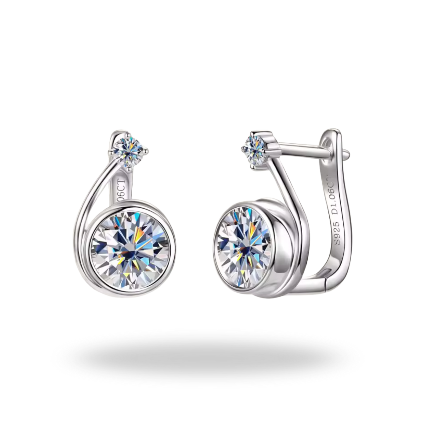 Pendientes Brillo Eterno | Moissanita 1CT en Plata de Ley 925