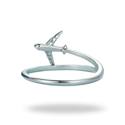 Anillo de avión en plata 925 | circonitas