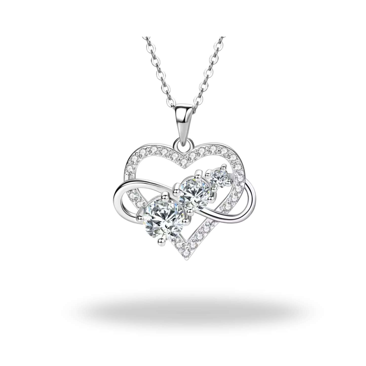Collar Corazón Infinito con Moissanita | Plata 925