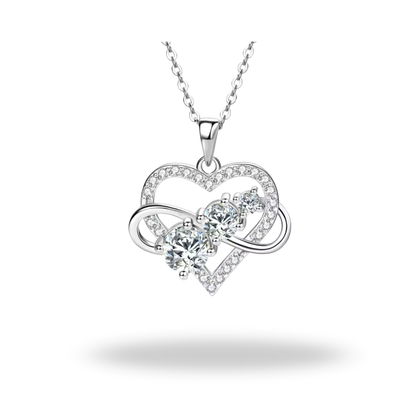 Collar Corazón Infinito con Moissanita | Plata 925