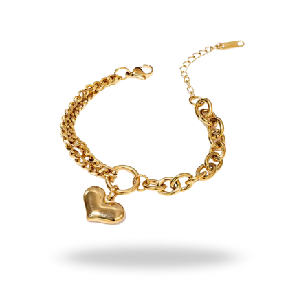 Pulsera Heart Luxe 18K | Elegancia Dorada