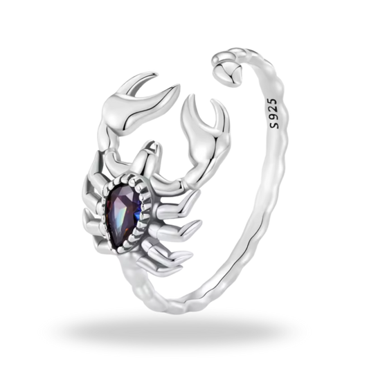 Anillo Escorpión Plata 925 | Cristal Místico