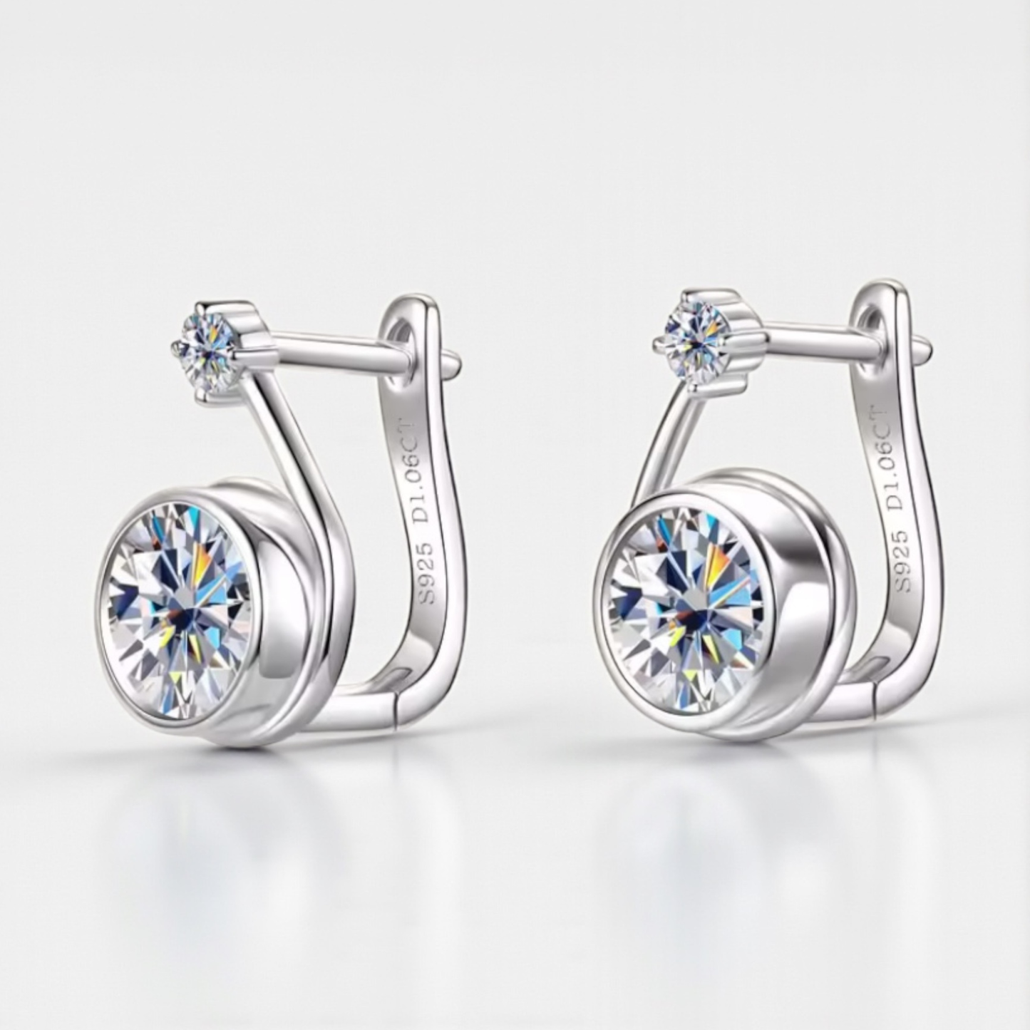 Pendientes Brillo Eterno | Moissanita 1CT en Plata de Ley 925