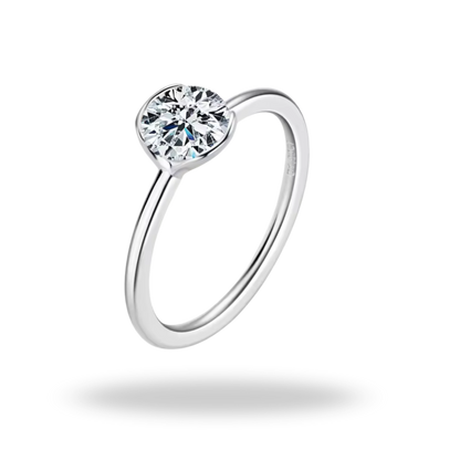 Anillo Solitario Moissanita 1CT | Oro y Plata 925