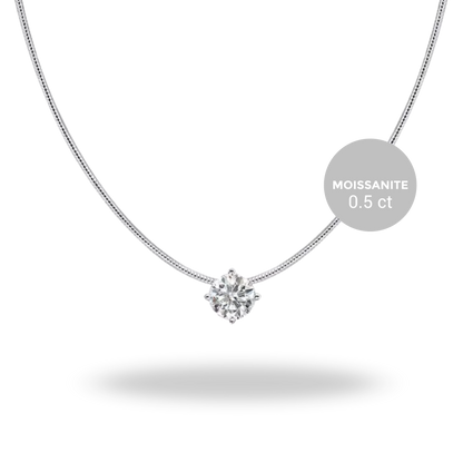 Collar Solitario Moissanita Certificada | 0,5 ct · 1 ct · 2 ct