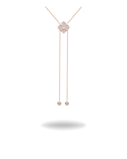 Collar Lariat de Moissanita en Plata 925 – Flor Brillante | Elegancia Atemporal