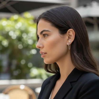 Pendientes dorados S925 | cadena y circonitas