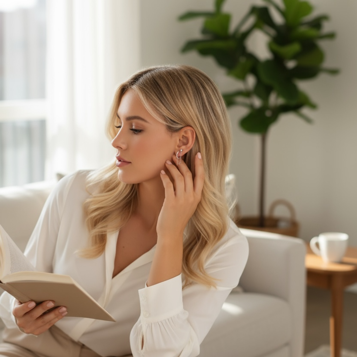 Pendientes dorados S925 | cadena y circonitas