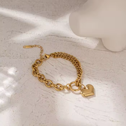 Pulsera Heart Luxe 18K | Elegancia Dorada