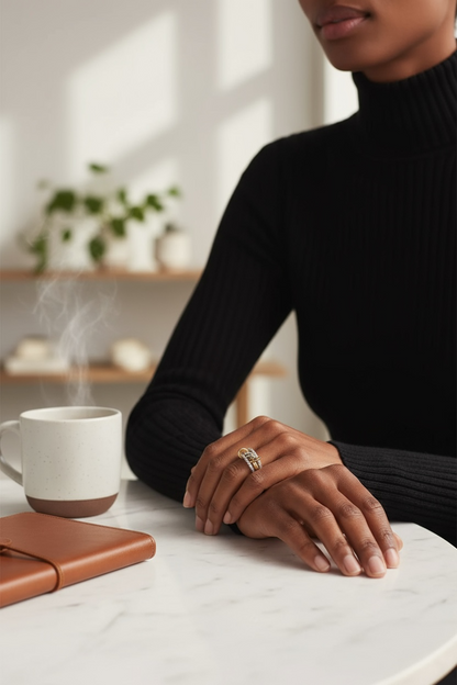 Anillos Apilables “Luz Dorada” · Acero Inoxidable & Oro 18K | Brillo y Elegancia Diaria