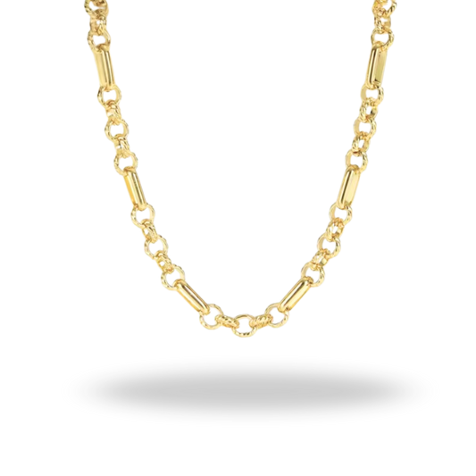 Collar Cadena Geométrica Dorada en Acero Inoxidable 18K