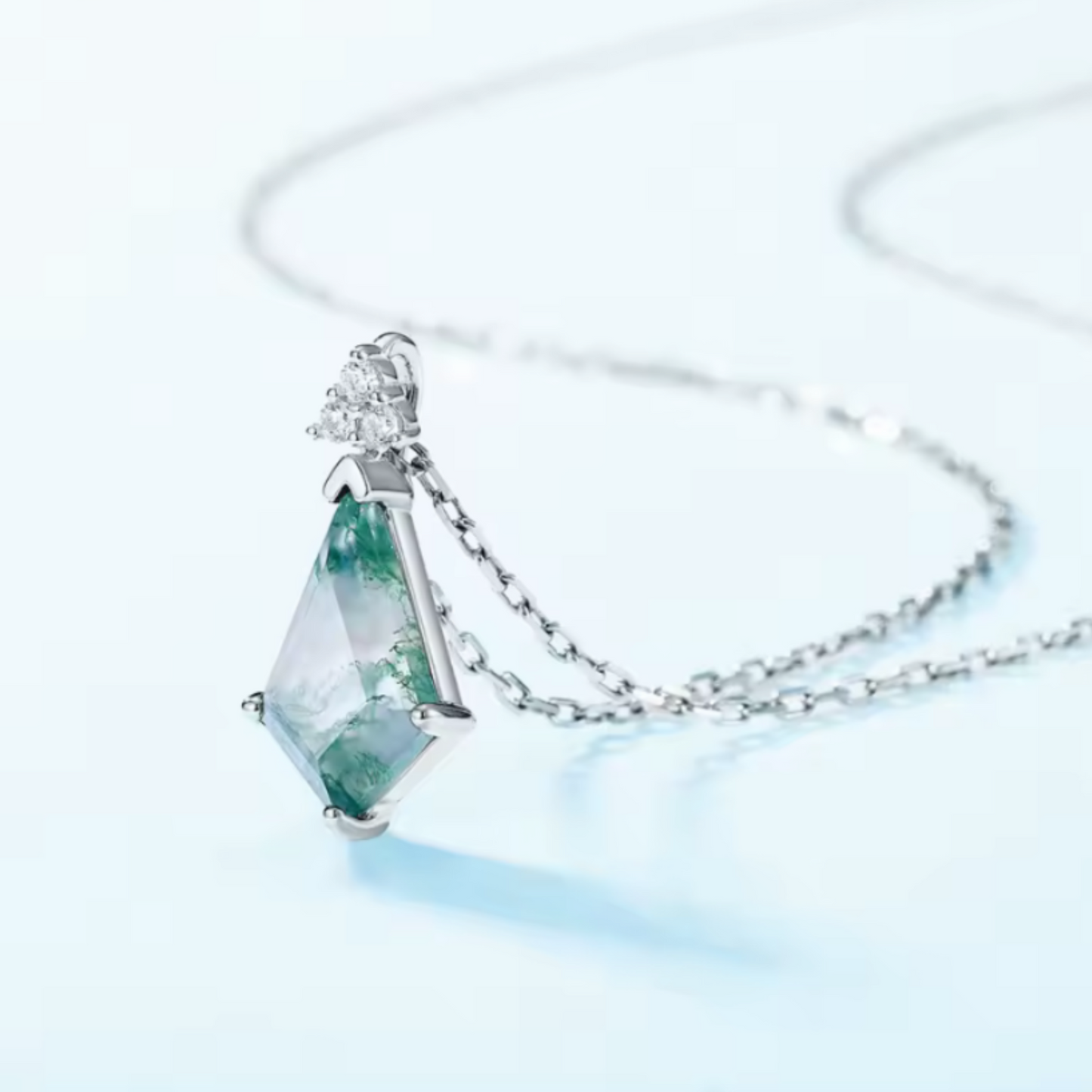 Collar de Ágata Musgo en Plata 925 – Elegancia natural