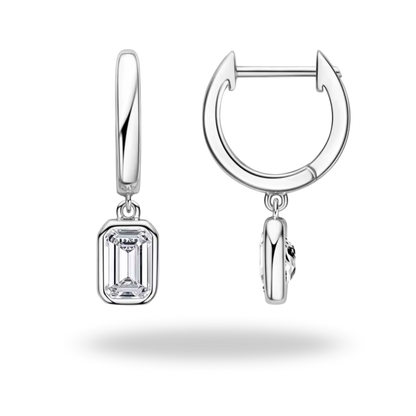 Pendientes Moissanite Corte Esmeralda en Plata 925 | Lujo Atemporal