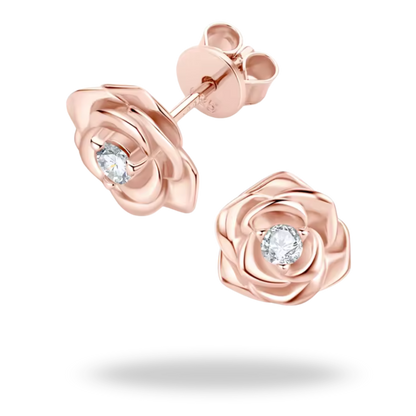Pendientes Flor de Moissanita | Elegancia en Rosa