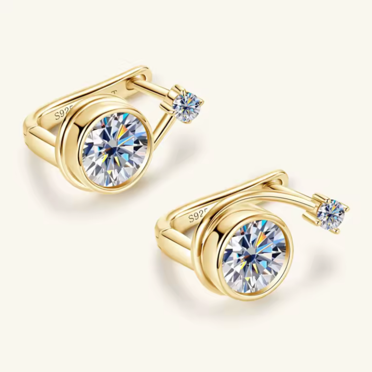 Pendientes Brillo Eterno | Moissanita 1CT en Plata de Ley 925