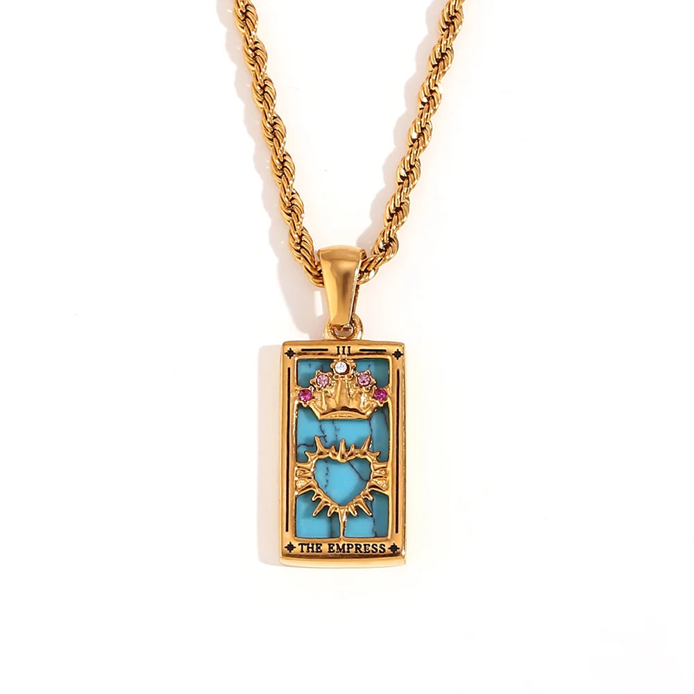 Collares "Tarot Arcana" – Cartas Místicas en Esmalte & Oro