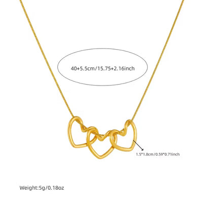 Collar Corazones Dorados en Acero Inoxidable 316L – Minimalismo con estilo