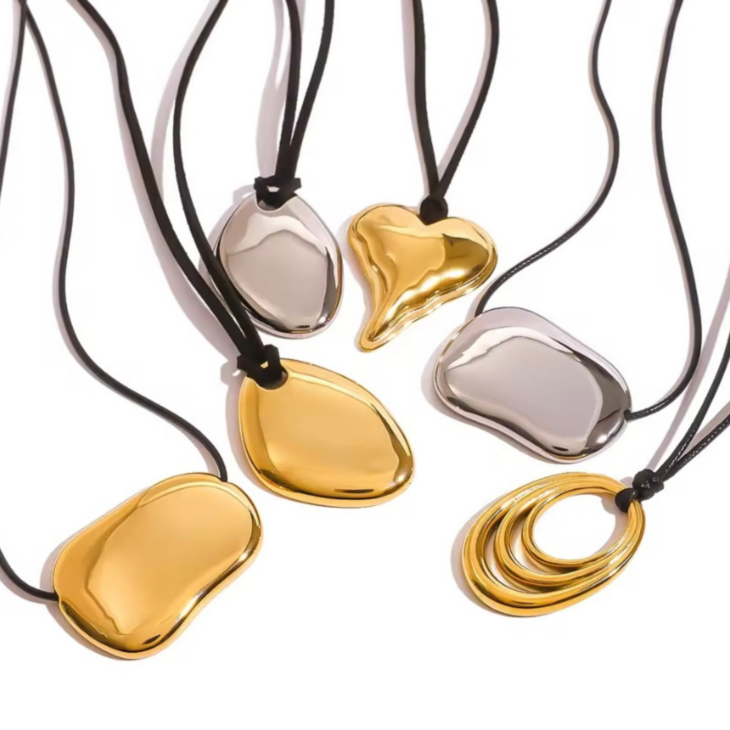 Collar Minimalista Irregular en Acero Inoxidable Dorado – Ajustable e Hipoalergénico