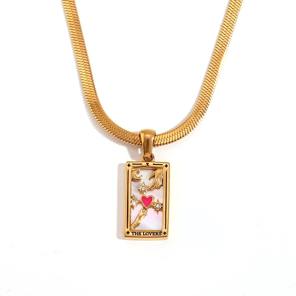 Collares "Tarot Arcana" – Cartas Místicas en Esmalte & Oro